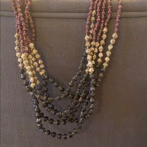 Beaded tri-color necklace